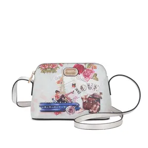 Brangio Italy Romantic Paris Floral Designer Crossbody Bag