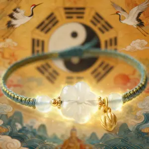 Love Bracelet with Plum Blossom Beads & Lotus Pod Pendant for Emotional Harmony and Protection