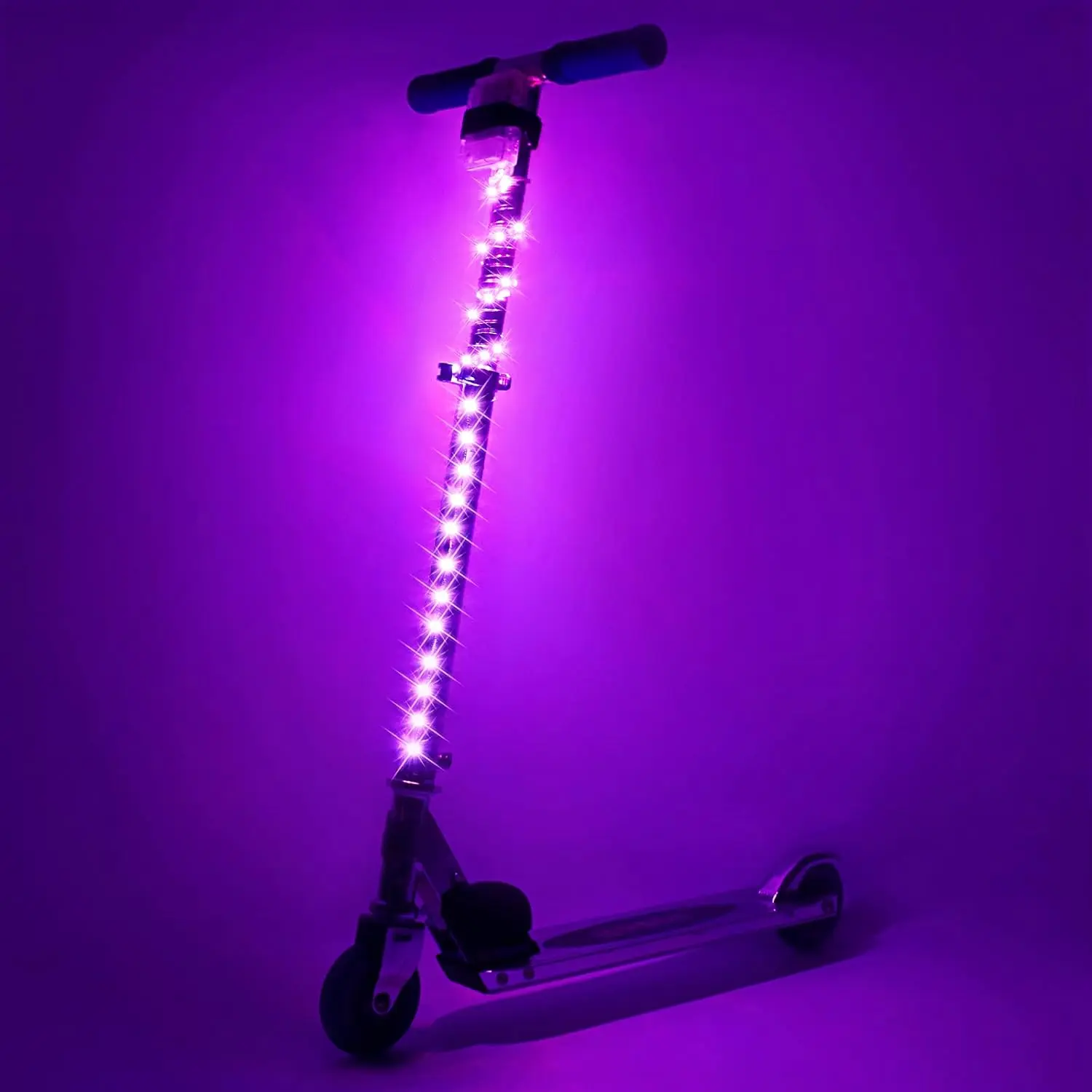 LED Scooter Stem Light, Remote Control Scooter Light, 16 Color Change by Yourself, 2x1 Ft, Waterproof, Shockproof, Super Bright to display at Night.Good Gift for Kids
