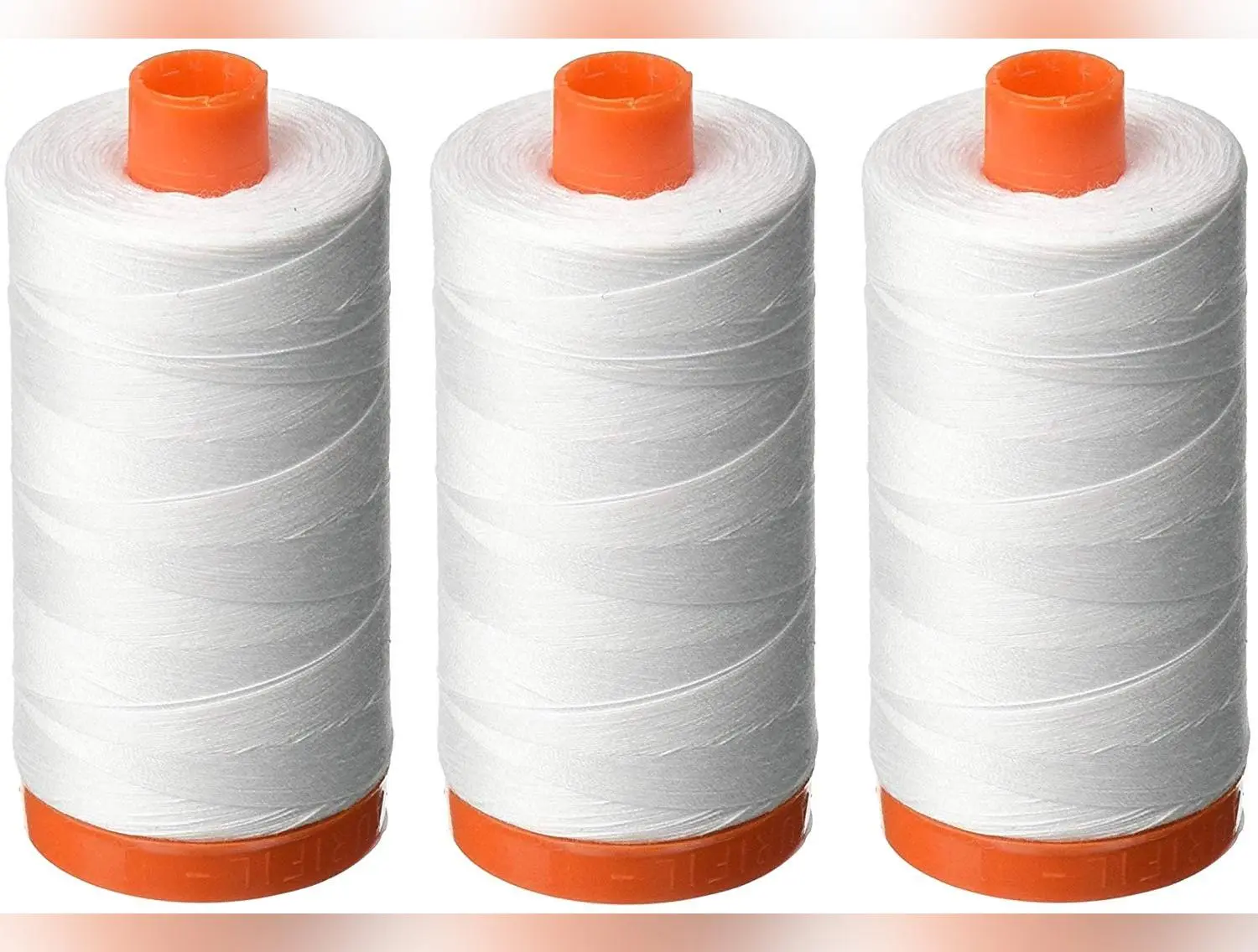 Aurifil Mako 50 wt Cotton Thread - White (2024) - Bundle of 3 Spools