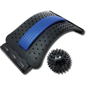 Adjustable Back Stretcher & Spiky Yoga Ball Set – Lower Back Pain Relief, Posture Corrector, Lumbar Support, Office & Home Use, Ergonomic Design, Spine Alignment, Yoga & Fitness Recovery Tool