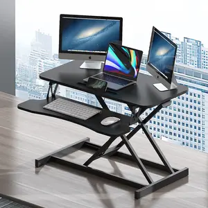 XUAN 32 Inch Desk Converter, Height Adjustable Sit to Stand Riser, Dual Monitor and Laptop Workstation with Wide Keyboard Tray, Standing Computer Desk