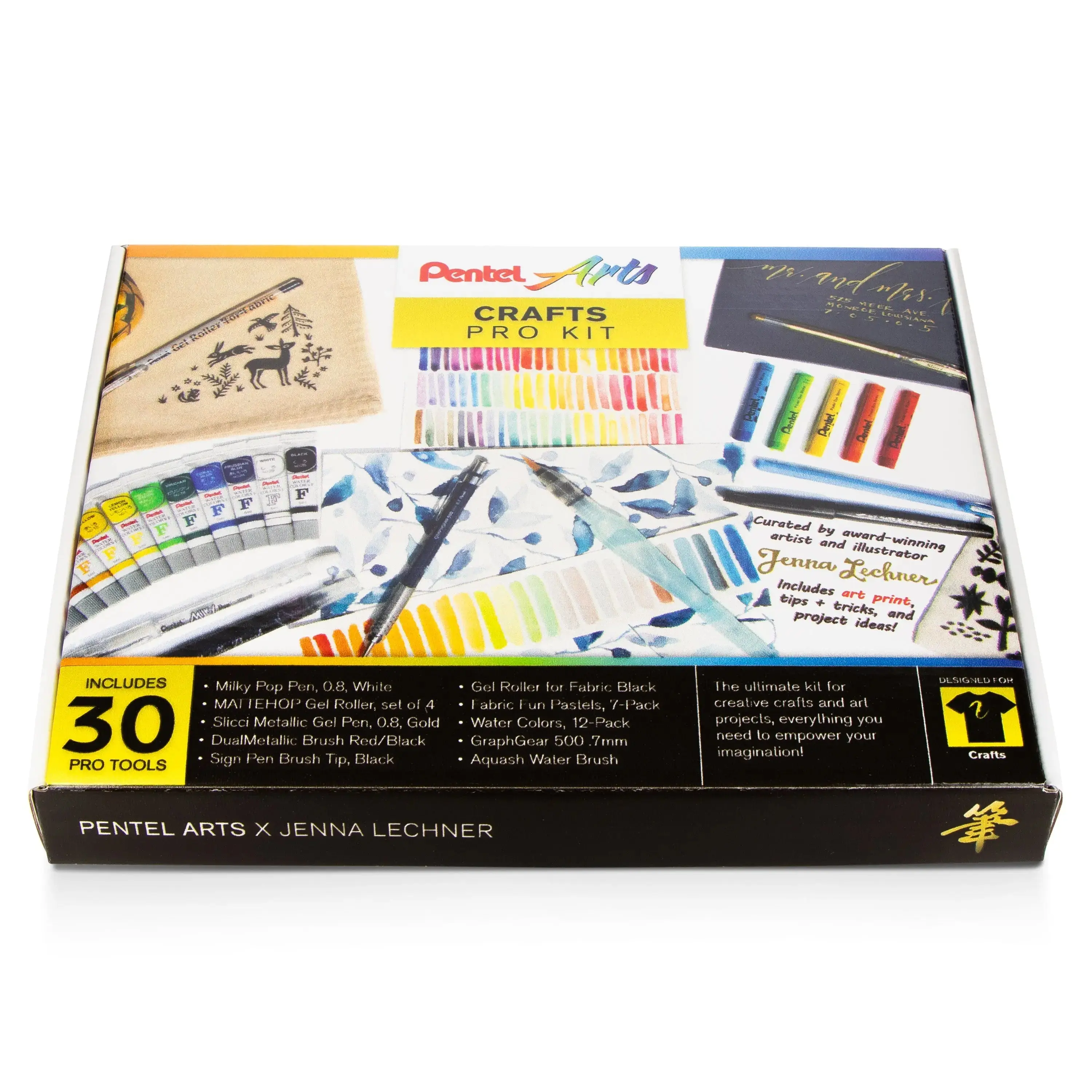 Pentel Arts Crafts Pro Kit - Children's Activity Book with Expert Instruction, Art for Kids, All Skill Levels, Beginners & Experienced Creatives, Crafters & Mixed Media Artists, Fabric Artists & Surface Designers
