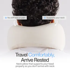 AVIO x Mellow Sleep Collab | Cloud Travel Pillow Capsule, 3-Zone Ergonomic Support Memory Foam Neck Pillow, Ultra Soft Mellow Cloud Tech, Cooling Breathable Fabric, 360° Ergonomic Support, Compact Packable Design with Premium Silicone Storage Capsule