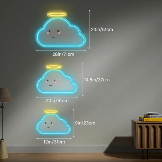 LC Cloud Neon Sign LED Light | Aesthetic Bedroom Wall Decor Ambient Lighting Viral On TikTok