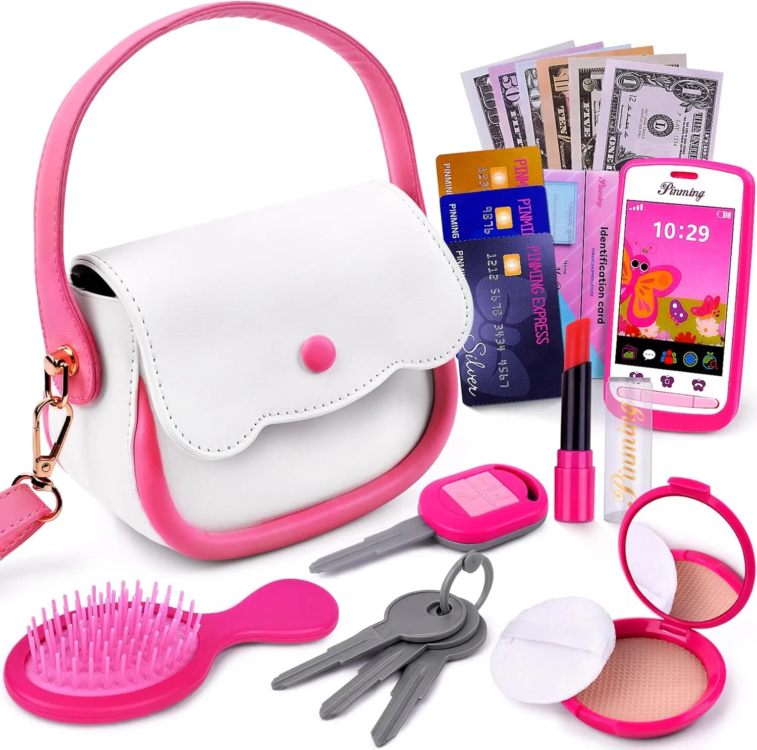 Play Purse for Little Girls - Toddler Purse Set with Makeup Toys for Ages 3-7, Ideal Birthday Gifts for Girls