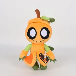 Dandy's World Scraps Pumpkin Plush, Cute Heart Hands Stuffed Doll, Roblox Game Character Plush Toy, Halloween Collectible Gift for Kids & Fans