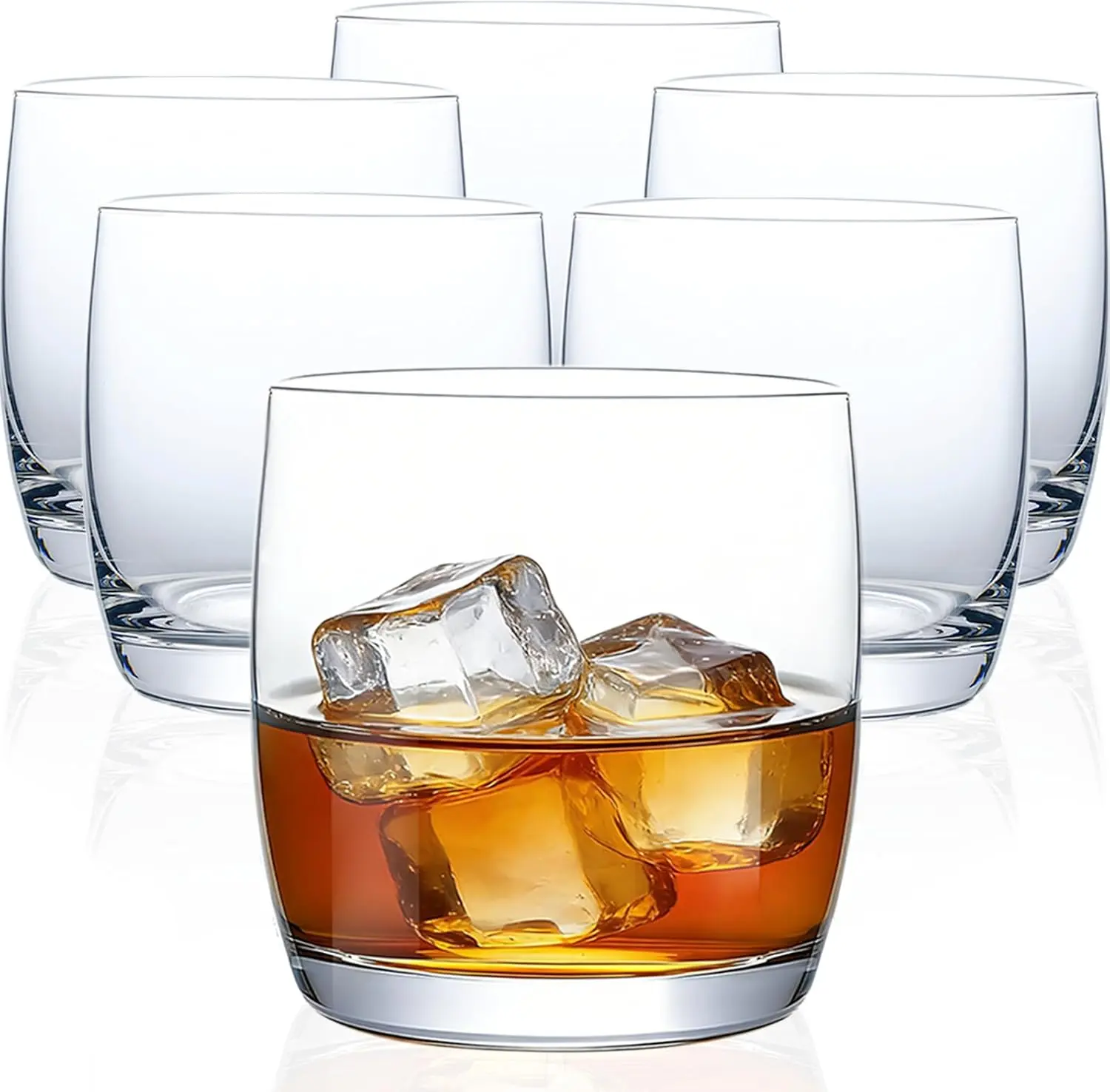 Whiskey Glasses Set of 6, 12 oz Crystal Rocks Glass, Old Fashioned Bourbon Glass for Cocktail, Scotch and Vodka for Men Women, Clear Lowball Short Drinking Glasses, Anniversary Birthday Gifts