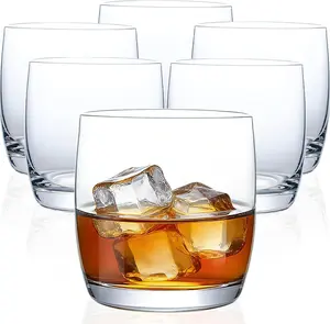 Whiskey Glasses Set of 6, 12 oz Crystal Rocks Glass, Old Fashioned Bourbon Glass for Cocktail, Scotch and Vodka for Men Women, Clear Lowball Short Drinking Glasses, Anniversary Birthday Gifts
