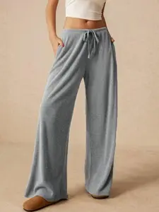 Ladies' High Waist Wide Leg Pants, Elegant Drop Crotch Design, Stylish Loose-Fitting Bottoms, Perfect for All Seasons, Comfortable and Versatile