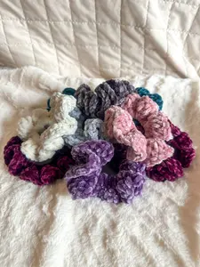 Crocheted Velvet Scrunchie