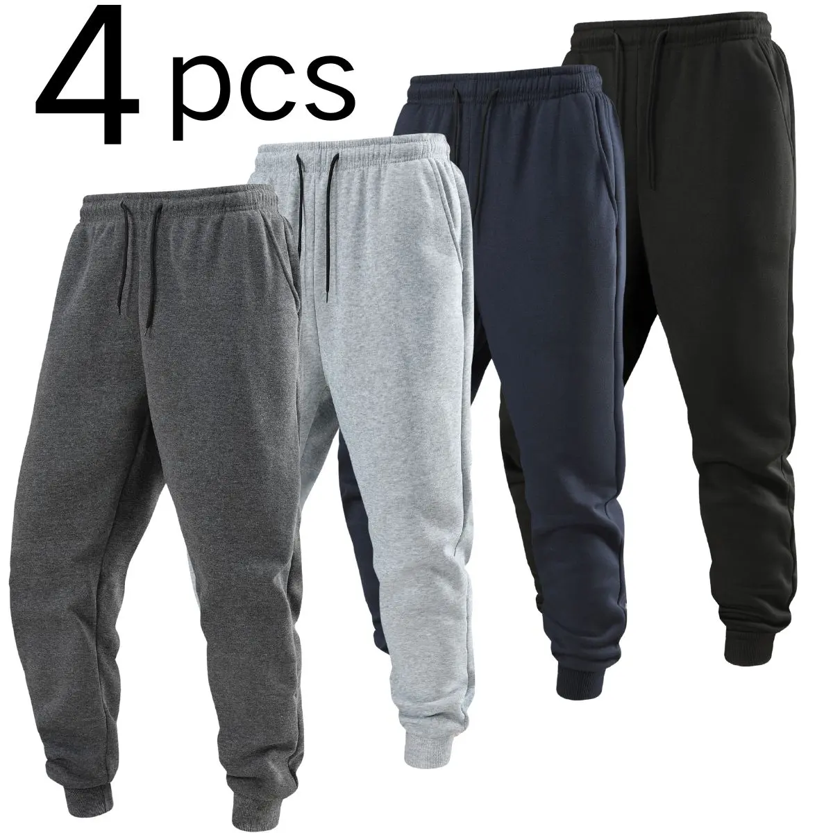 Solid-colored, simple, fashionable, casual and loose conical tapered long pants