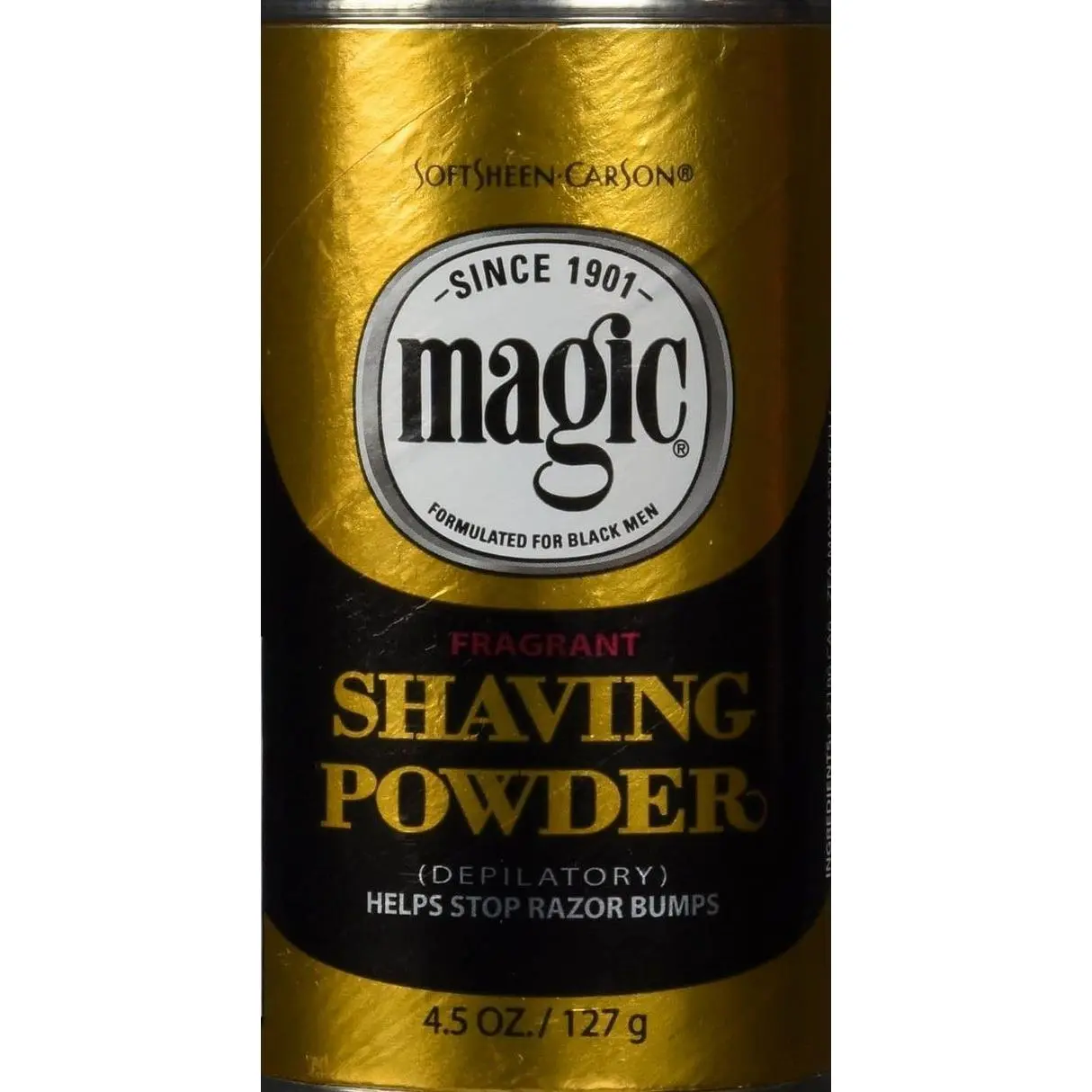 SoftSheen-Carson Magic Razorless Shaving for Men, Magic Shaving Powder with Fragrance, Coarse Textured Beards, Formulated for Black Men, Depilatory, Helps Stop Razor Bumps, Since 1901, 4.5 oz