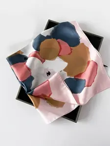 Women's Silk Scarf with Fresh Small Flower Pattern, Elegant Fashion Daily Accessory, Perfect Gift Choice for Her