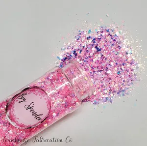 High Quality 'Big Spender' Custom Pastel Pink Mix Polyester Glitter in 1oz/2oz Baggies