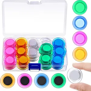 45 Pieces Bright Round Whiteboard Magnets 3 cm Refrigerator Magnets Dry Board Mini Fridge Teacher Supplies for Home Offices