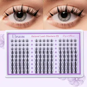 DIY Dense Curled False Eyelashes, 10-14mm Manga Style Lash Extensions, 12-18mm Dense Fluffy Style Lash Extensions, D Curl, Individual Lash Extensions, Soft Wispy Lashes with Soft Thin Band, Perfect for Beginners