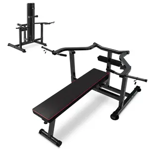 Weight Bench with Leg Extension Attachment Supine Press Machine For Indoor Outdoor Fitness Sport Full Body Preacher Curl