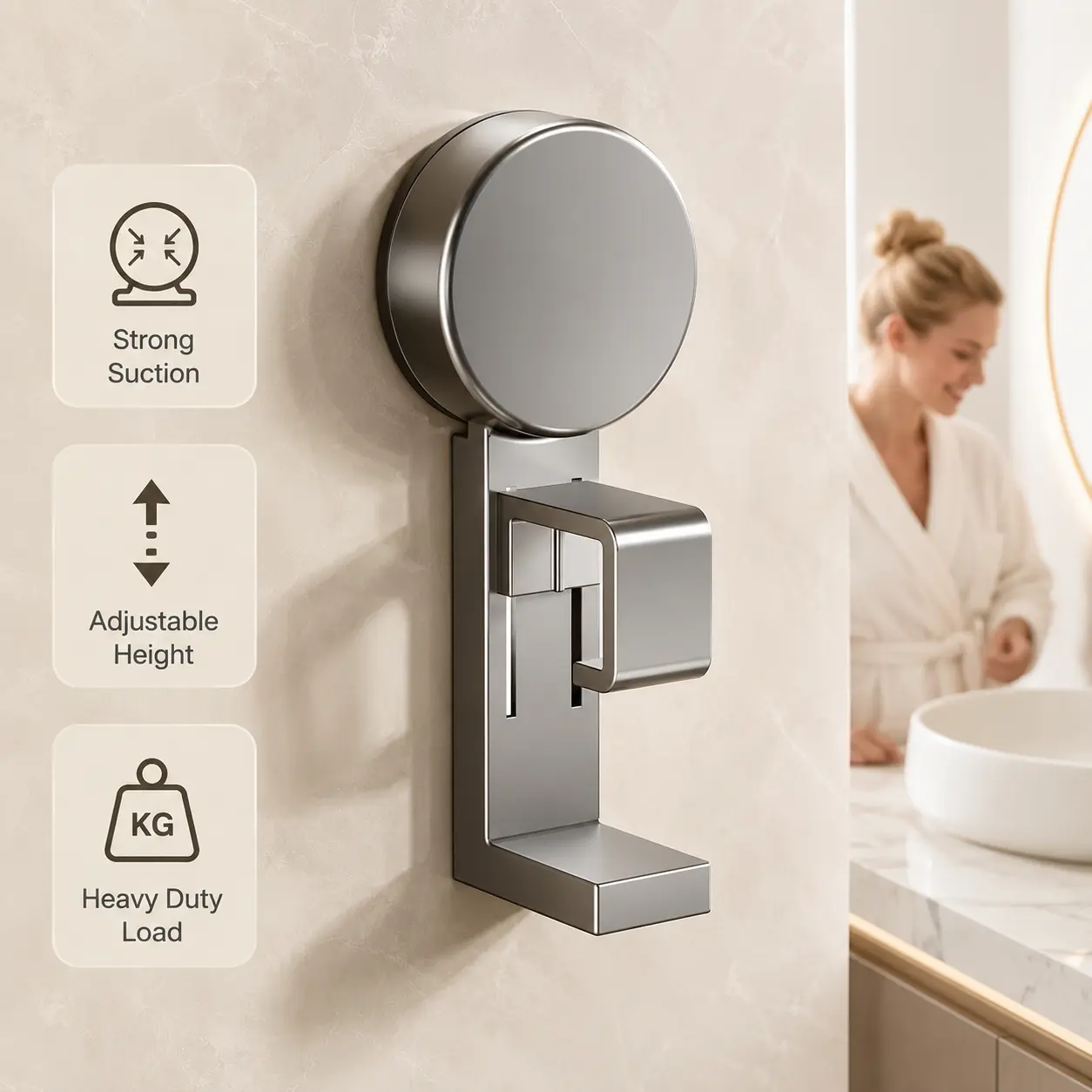 Adjustable Sliding Clamp Railing Hanger (1 Count) - 1.8-4.9cm Clamping Thickness, Smooth Edge Hook for Balcony Storage, Outdoor Railings, Hanging Slippers & Small Daily Items, Adjustable Hook System, Single Unit
