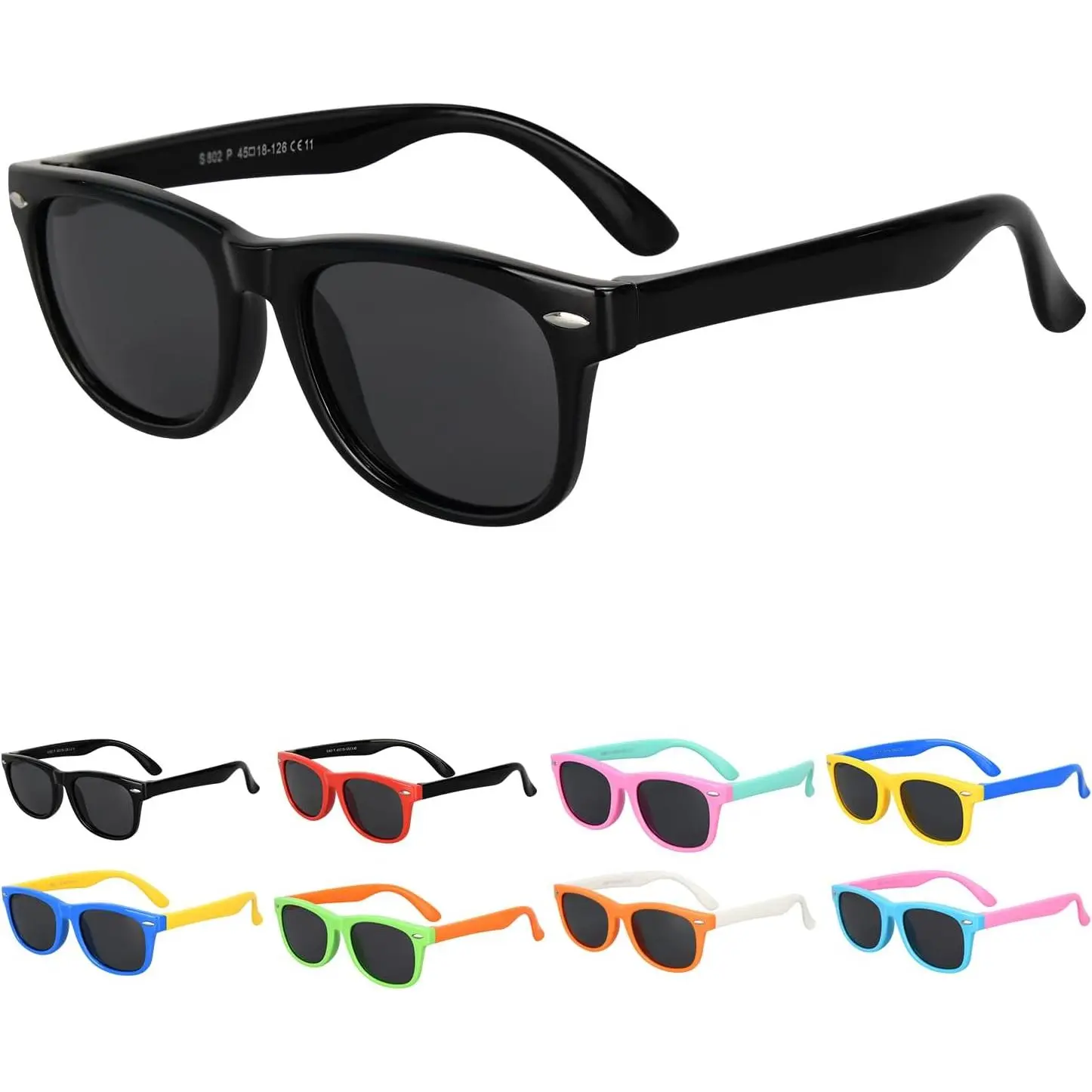 S-15 1/2/4/8/12/24pcs Kids Polarized Sunglasses, Toddler Sunglasses UV Protection Flexible Rubber Glasses Shades