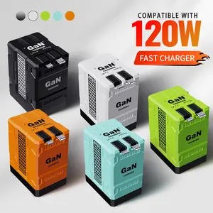 [US warehouse]2PCS W&O 4-in-1 GaN Compatible 120W Fast Charger with Retractable Type-C & Lightning Cable - for iPhone, iPad, Apple Watch & More - compatible portable charger smart watch iphone 15 pro max chargers charger phone Charger Plug Smartphone