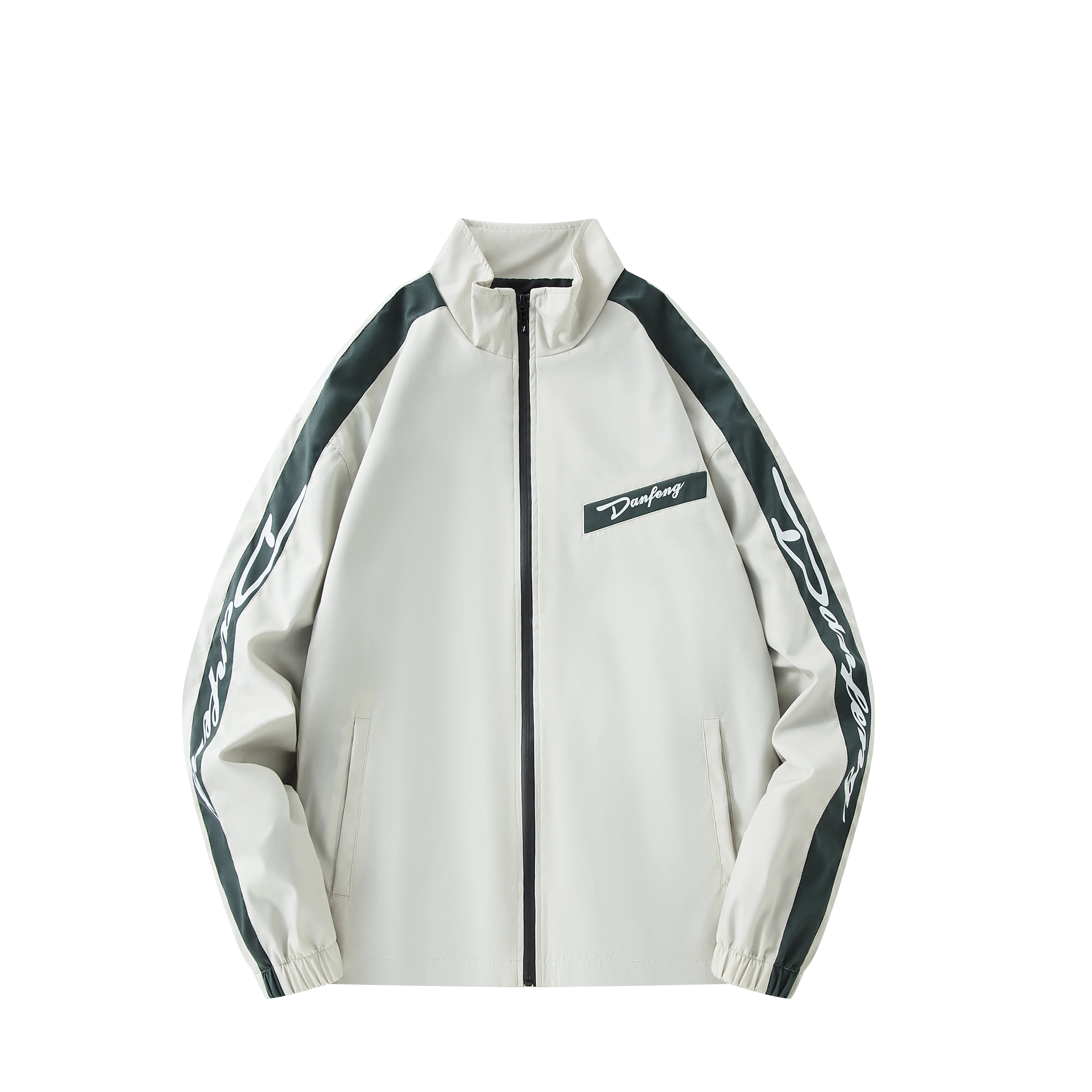 Men's Retro Colorblock Track Jacket, Lightweight Sporty Chic Zip Up Outerwear with Graphic Design Sleeves and Stand Collar, M, Gym Workouts, Men's Lightweight Jackets, Aesthetic Men's Lightweight Jackets