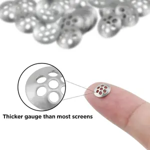 30 Pcs Pipe Screen Filters, Diameter 0.313'' (8mm) Stainless Steel Reusable Small Filter in Concave Shape with 7 Holes