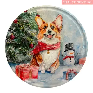 Can be customized. Circular Pendant Style  High-Quality Aluminum Material Lightweight Durable Fade-Resistant Easy to Hang Versatile Decoration for Holiday Parties and Winter Home Decor