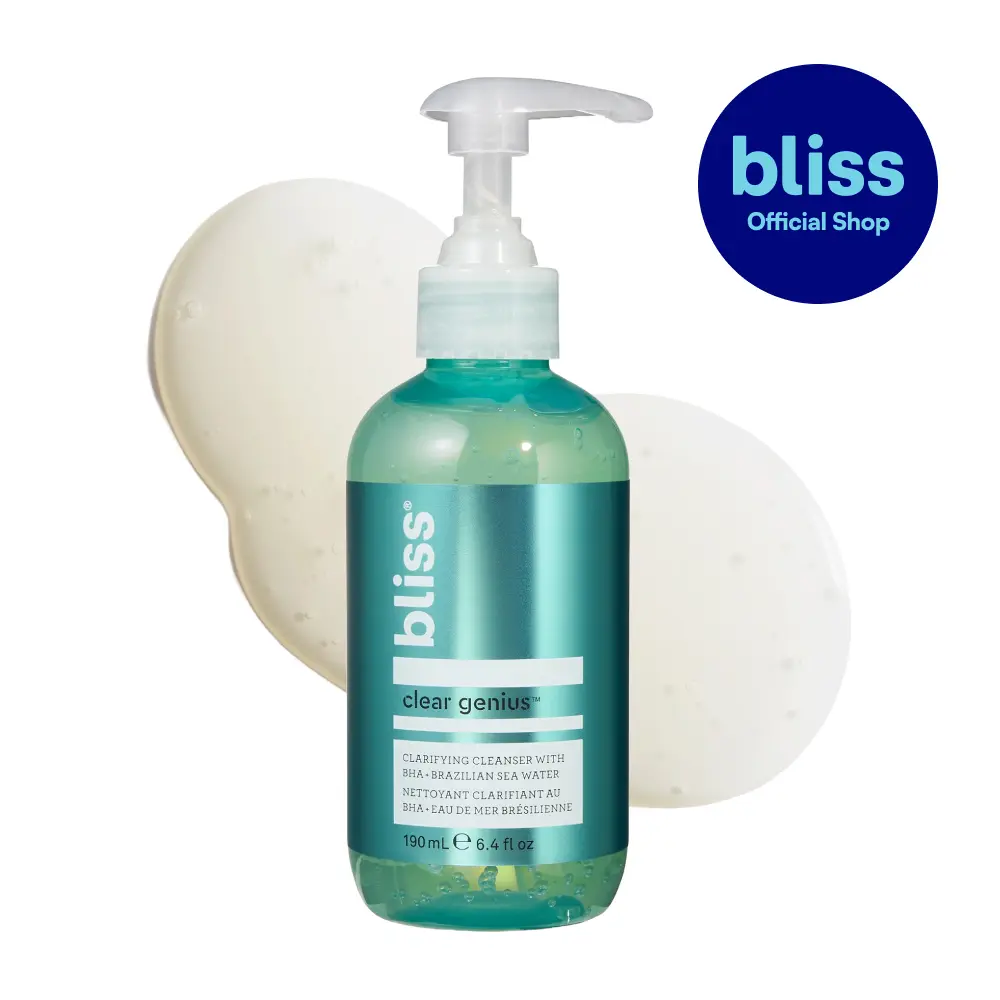 Bliss Clear Genius Clarifying Gel Cleanser – 6.4 Fl Oz – Salicylic Acid BHA to Purify Pores, Remove Excess Oil & Dirt – Non-Drying, Vegan & Cruelty-Free – Tea Tree Scent – Suitable For All Skin Types