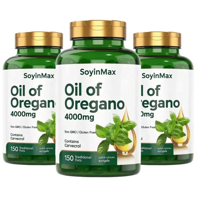 Oregano Oil 4000mg Softgels, Standardized with Carvacrol, Non-GMO Gluten-Free Herbal Supplement, 150 Capsules