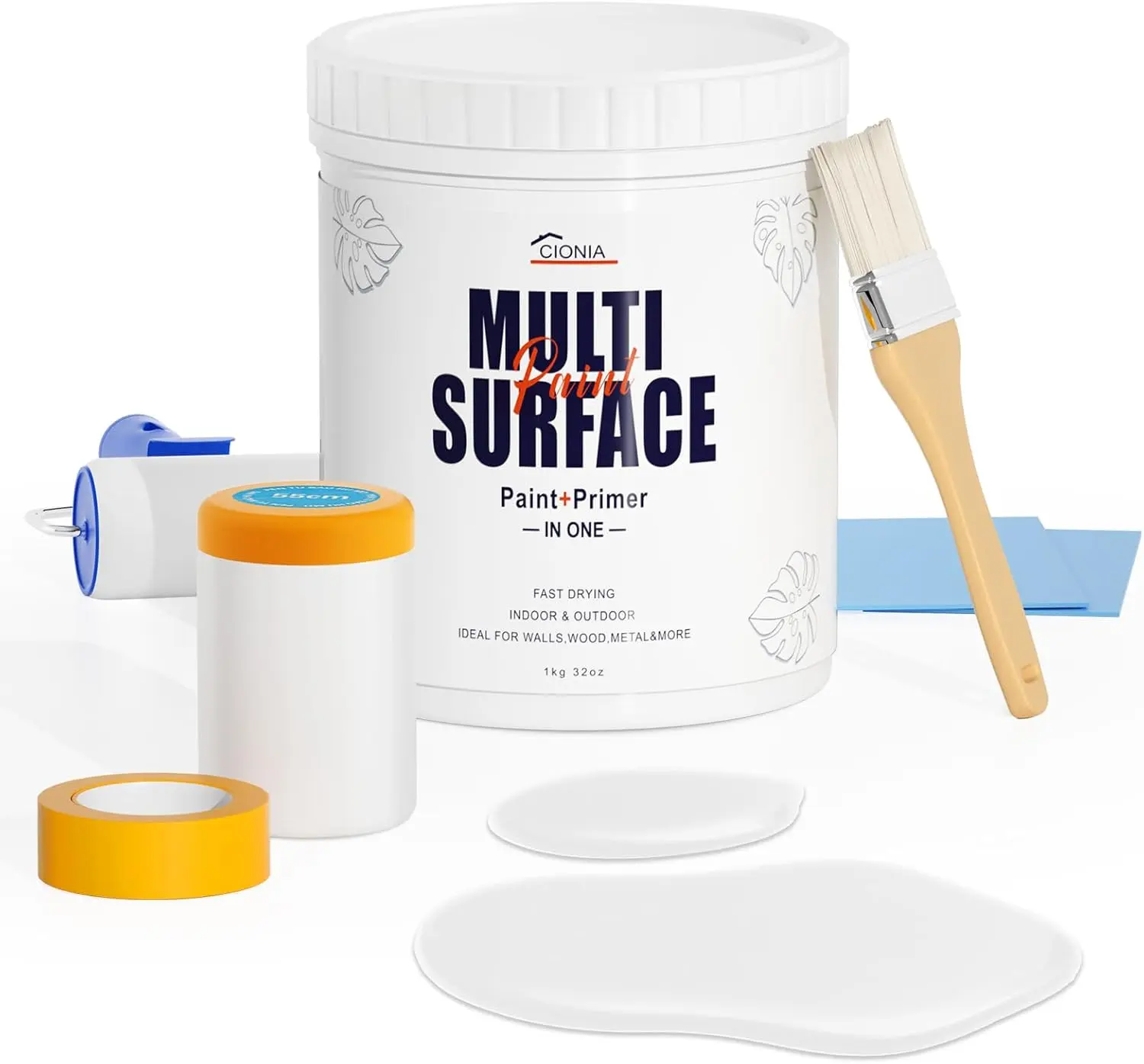All-Match All-Purpose Use Paint - Easy to Use Water-Based Paint for Furniture, Cabinets, Wood, Walls, Metal, Ceramics - Interior/Exterior, No Sanding, Quick Drying, Excellent Coverage