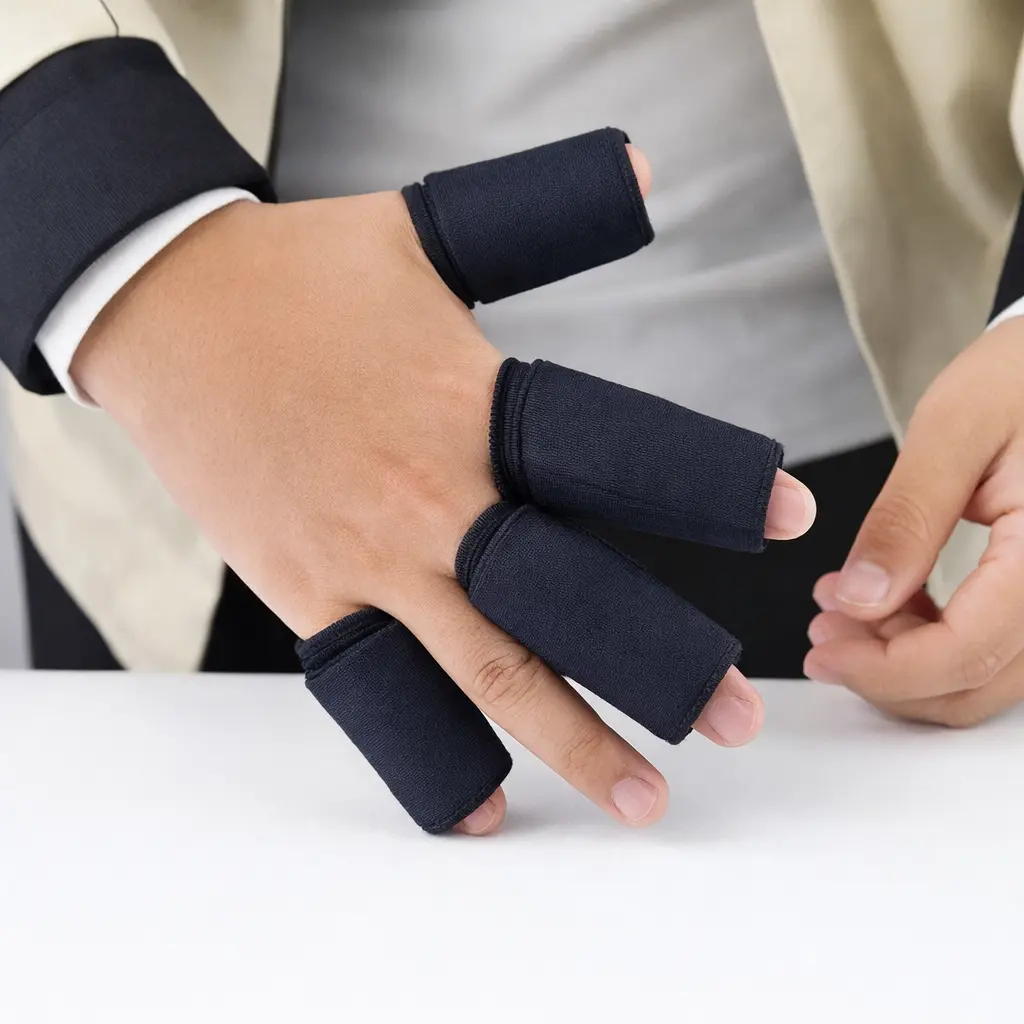 Reusable Gel Finger Ice Pack Solid Gel Cooling Finger Sleeve for Arthritis Trigger Finger Tendonitis Swelling Sprains Injuries Pain Relief Wearable Compression Cryotherapy Hand Protector