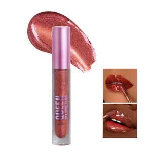 Queen Heat Holographic High Shine Gloss Glittery Finish Lip Gloss for Smooth Moisturizing Makeup Care Glossy Hydrating Lipstick