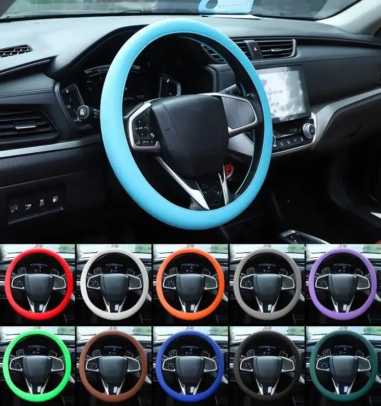 Silicone Car Steering Wheel Cover / Available for any car model / Absorbs sweat and is non-slip | Wear-resistant | Ultra-thin, ice-cold feel | Odorless | Available in various colors