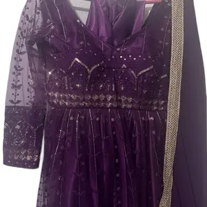 Anarkali 3Pic set Suits wine color