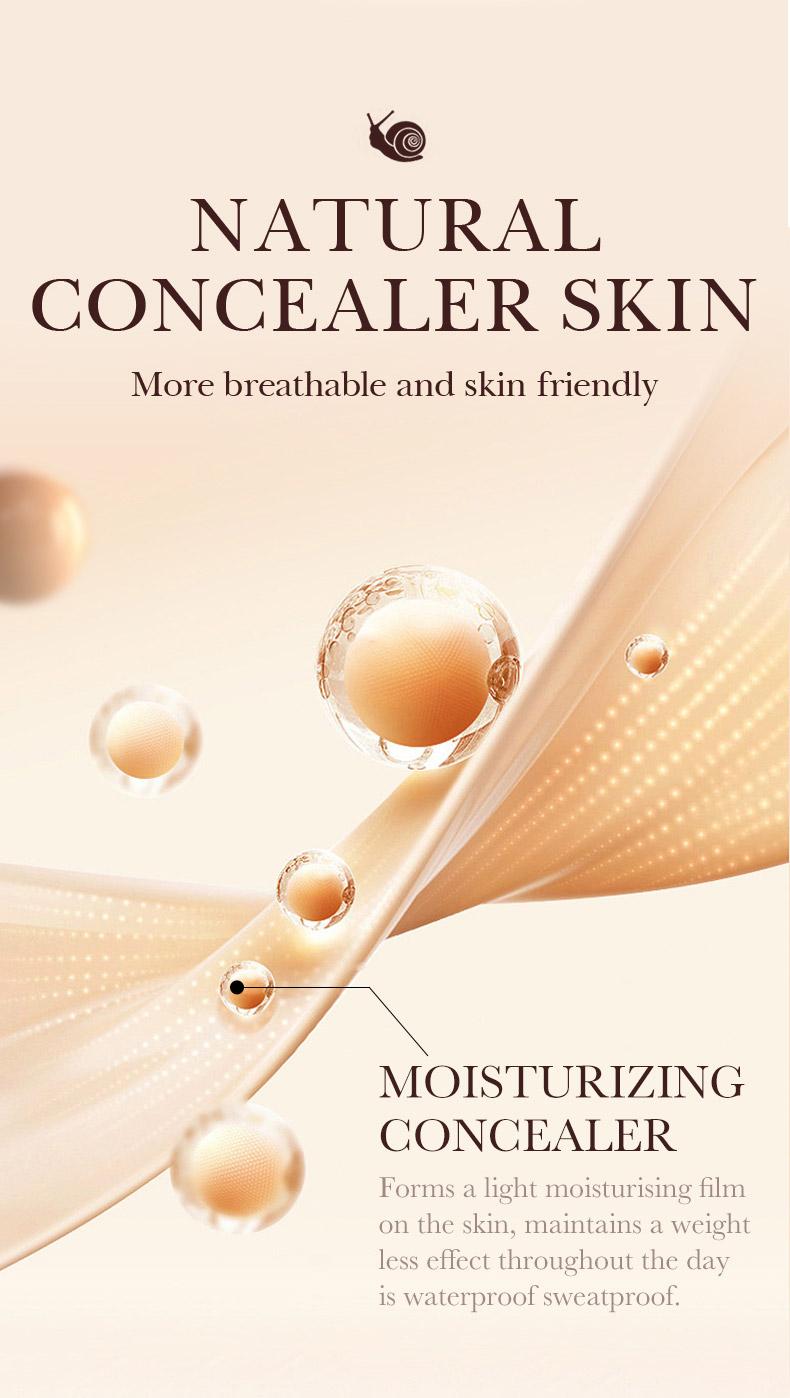 Coverage Waterproof Snail BB Cream - 40g,  Matte Finish, Long-lasting Moisturization, Oil Control, Perfect Skin Makeup, Easy to Blend, Non-Greasy, Skincare Foundation Makeup, holiday gift