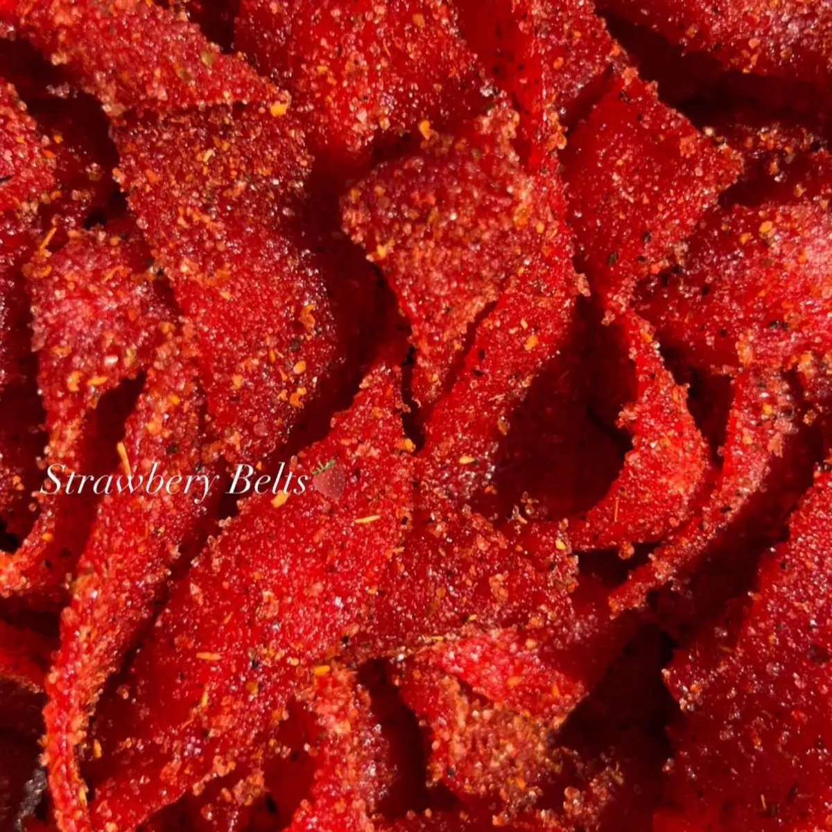 Strawberry Belts Enchilados w/chamoy Tangy Spicy Strawberry Belts Enchilados w/chamoy Tangy Spicy