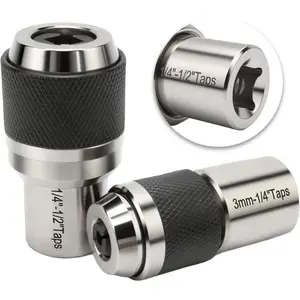 2pcs Tap Socket Set, 3/8" Drive Tap Holder for Tight Spaces, Extraction Socket Set With Adjustable Jaws(#6-1/2" and 1/4"-1/2" Taps), Suitable for Reamers, Screw Extractors