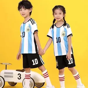 Soccer Jersey Kids,Soccer Jersey for Youth, Football Sportswear Uniforms Suit with Socks, Fans Gift T-shirt， Argentina #10  Club Unisex Jersey Soccer Fans Shirt Gift Kit Set