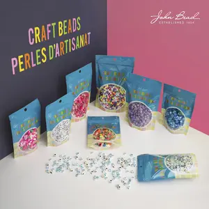 John Bead 300pcs Plastic Pony Beads For DIY Jewelry and Crafts Bracelet and Necklace Making