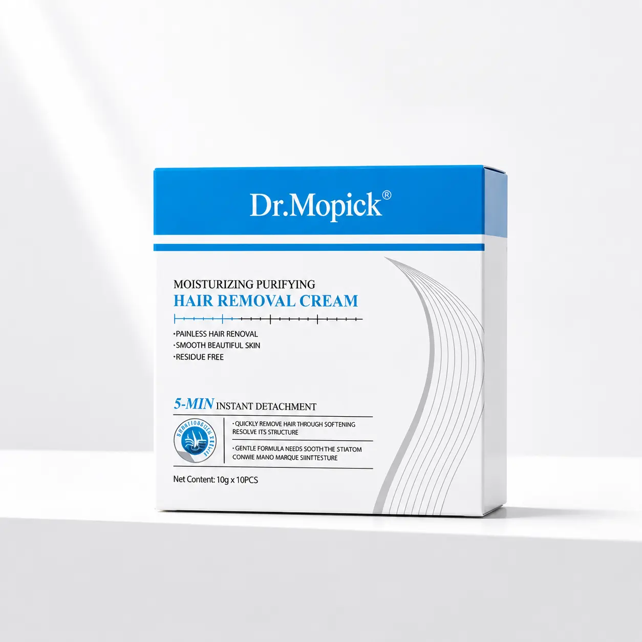 Dr.Mopick Korean 5-Minute Painless Hair Removal Cream | Gentle No-Stub Depilatory Cream, Fast Acting Smooth Silky Hair Remover for Arms, Underarms, Body & Sensitive Intimate Areas