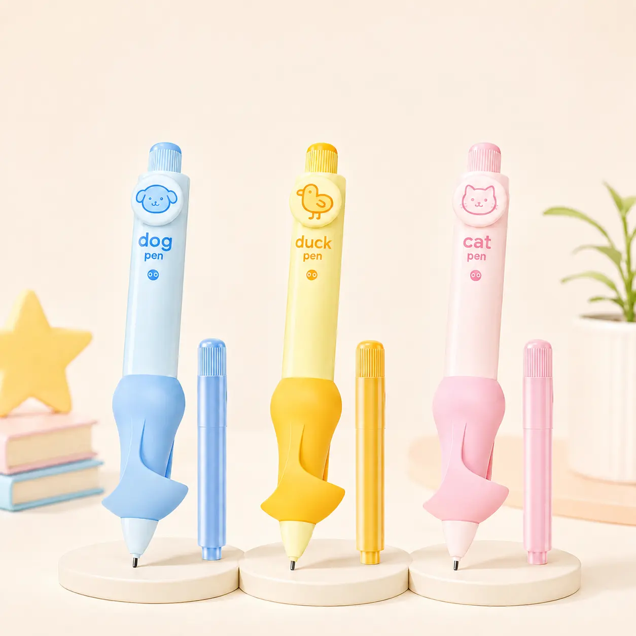 Ergonomic Pencil Grips for Kids, Office Stationery with Pressure Control, Posture Correction, Button Design & Pencil Extender, Ideal for Preschool Classrooms