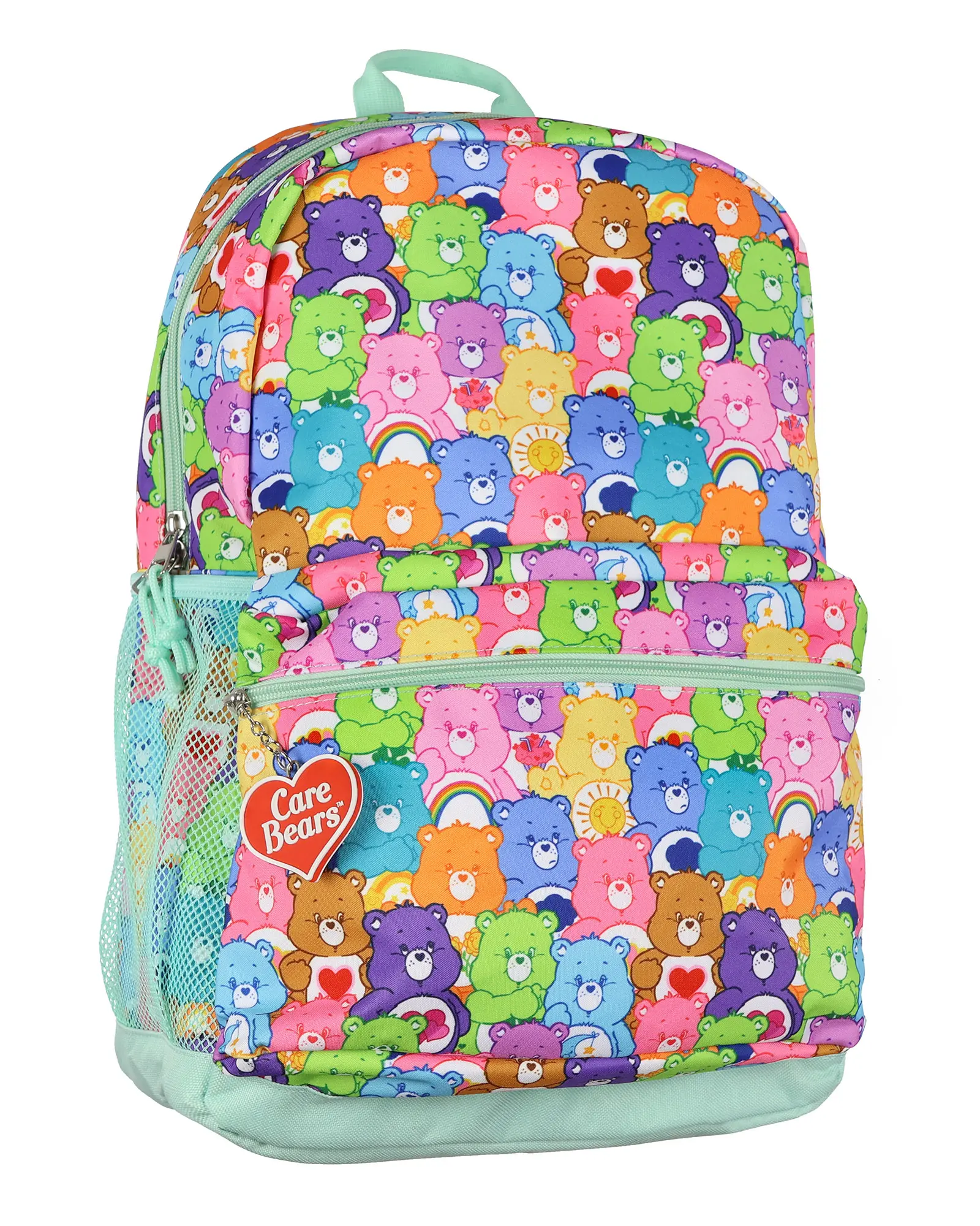 Care Bears Backpack All-Over Character Collage 16" Multipurpose Tote Book Bag with Adjustable Straps, Backpack Cute, Casual Printed Backpack