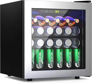 Beverage 36L Refrigerator Cooler Mini Fridge,1.3 Cu.Ft Drink Fridge for 12 Bottle 50 Can with Quiet Compressor,LED Light,Electronic Temperature Control for Home/Bar/Office