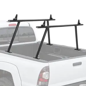 GAOMON Truck Rack, 35-71in Adjustable Width Ladder Rack for Truck, Aluminum 1000 Lbs Capacity with 8 Non-Drilling j-Bolt, Iron Leg, Heavy Duty Truck Bed Rack Two-Bar Set for Kayak, Surfboard, Lumber, Ladder