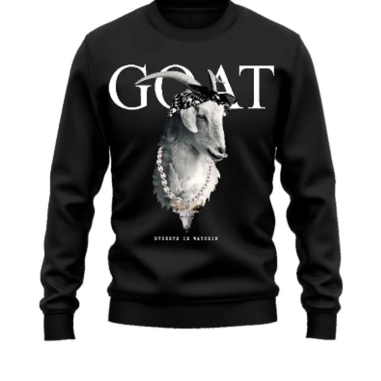 Goat Crewneck Sweater Casual Crew Neck Slim-fitting Fleece Menswear Slim Fit Stylish Tops