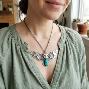 Quiet Watcher Owl Charm Necklace