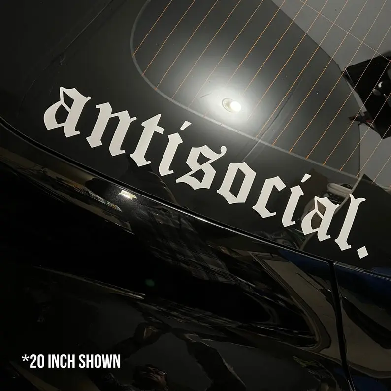 Antisocial Decal Windshield Banner Sticker