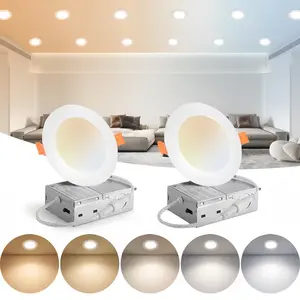 Ultra-Thin 6-Inch LED Recessed Tube Light 5-Level Dimmable Color Temperature 1050 lm High Brightness Built-in wiring box easy installation versatile for Kitchens Living Rooms Corridors in Sets of  6 Practical  Ambient Decoration Lamp Modern Mood Lighting