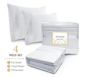 RC Home Decor-4-Piece King Bed Sheet Set, Double Brushed Micro